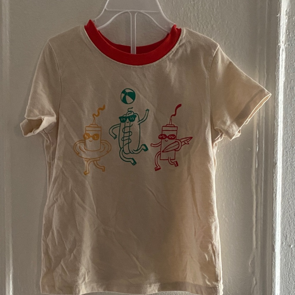 Catalina Cream Tee with Colorful Characters